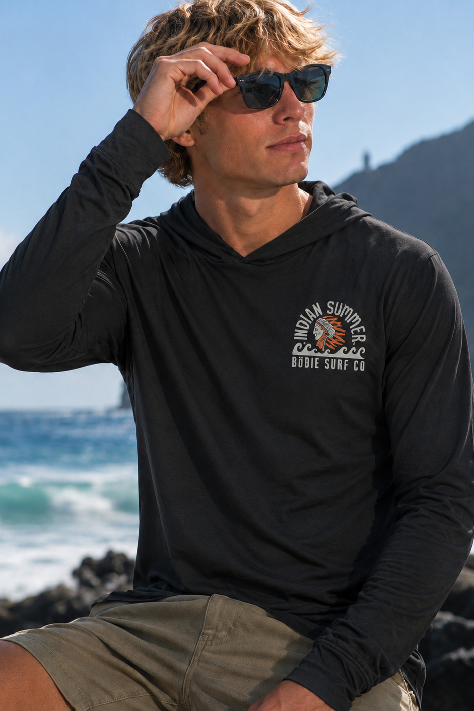 Indian Summer Hooded Long Sleeve Tee