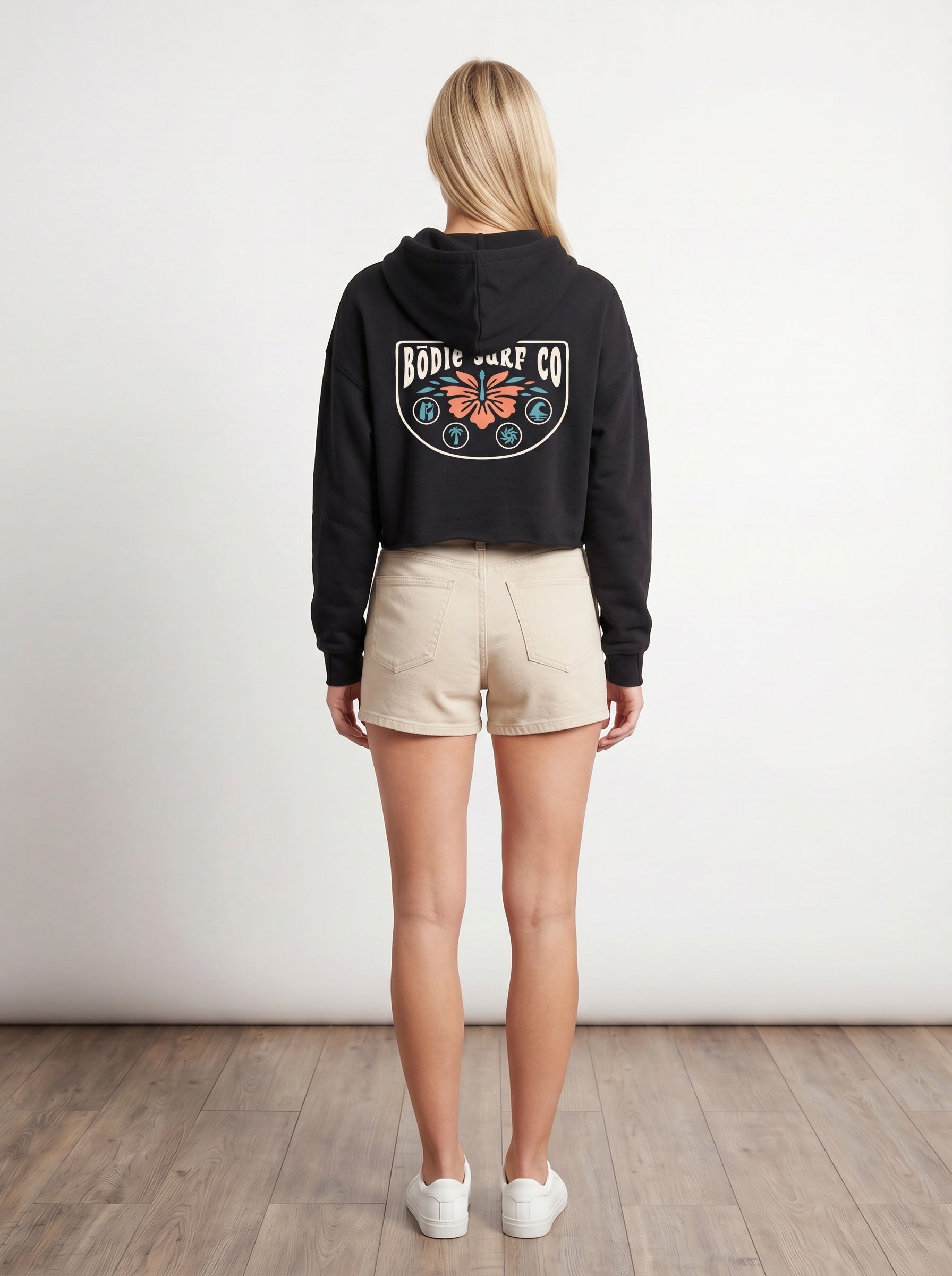 Hibiscus Cropped Hoodie