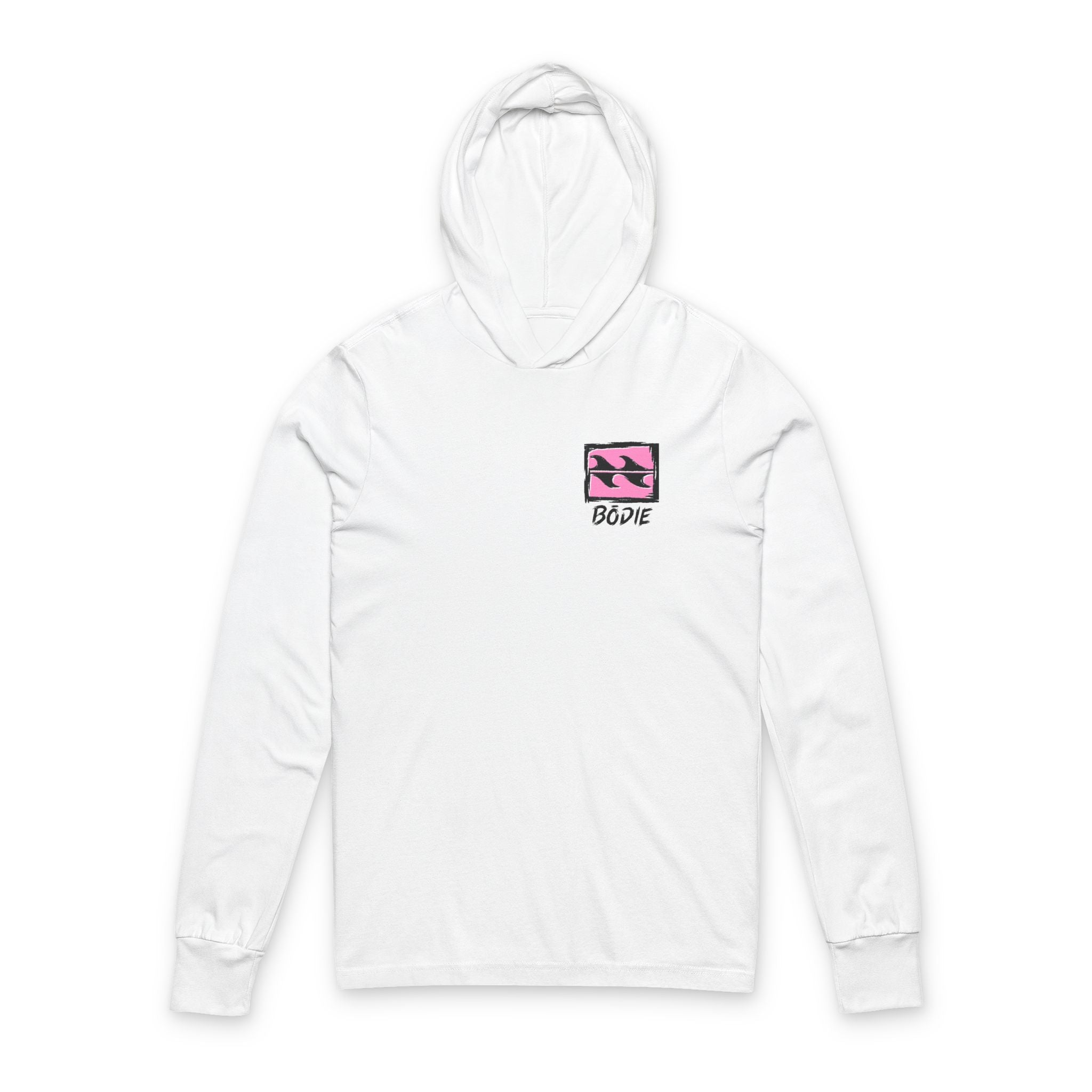 Bōdie Pink Logo Hooded Long-Sleeve Tee
