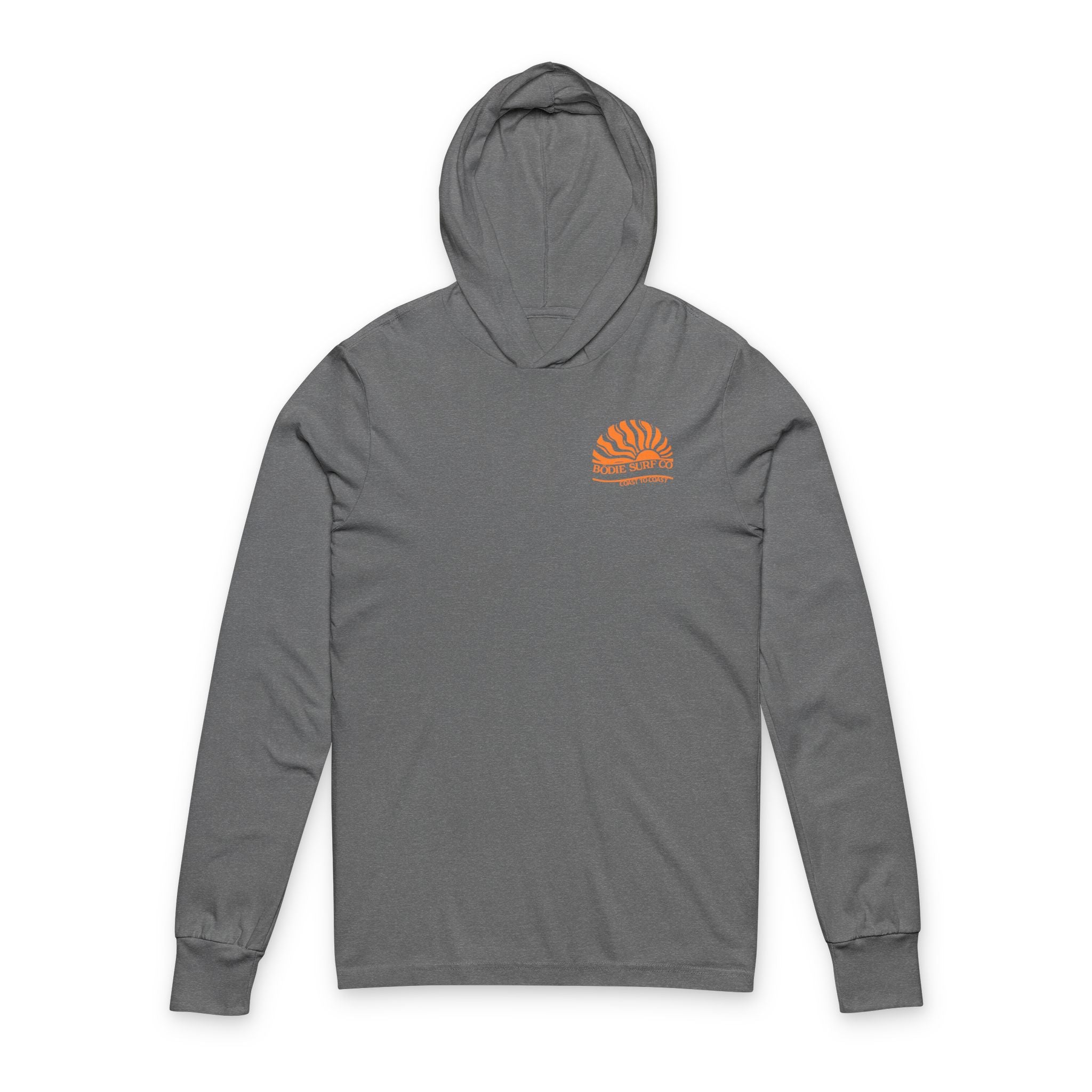 Coast to Coast Hooded Long Sleeve Tee in Black and White