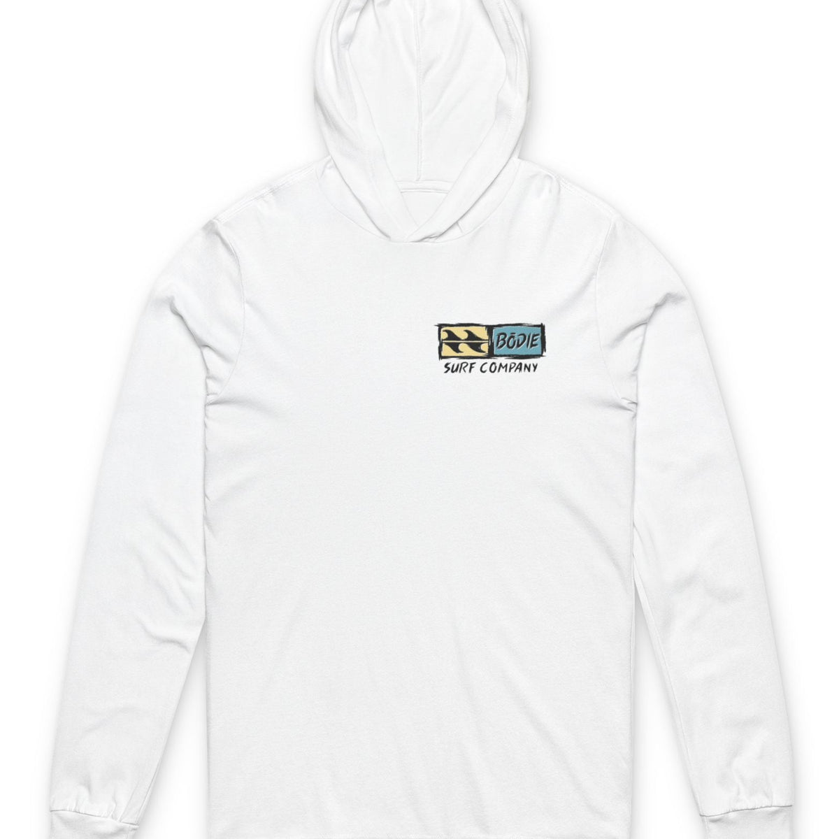 Bōdie Distressed Logo Hooded Long Sleeve Tee