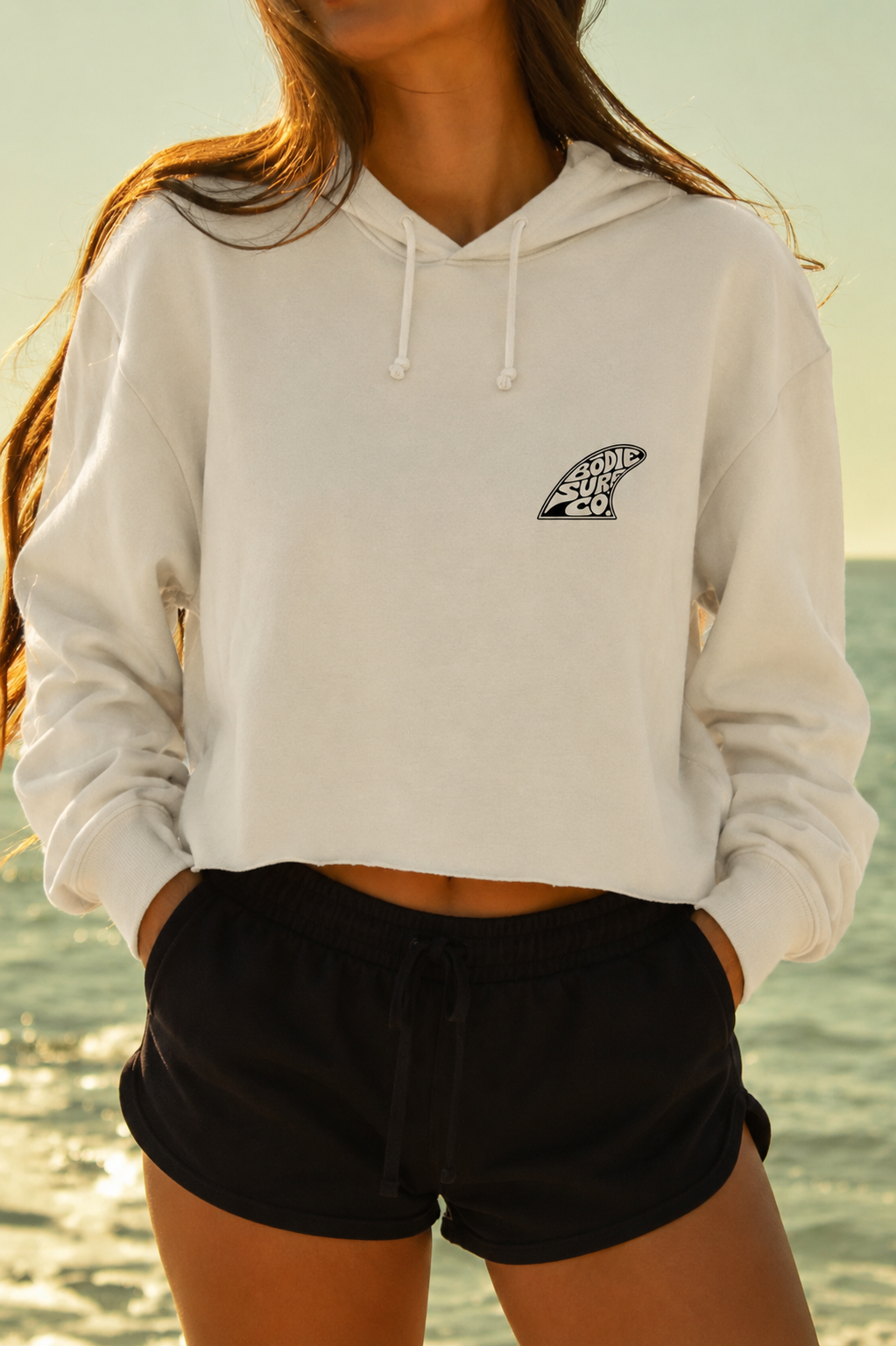 Retro Fin cropped Hoodie