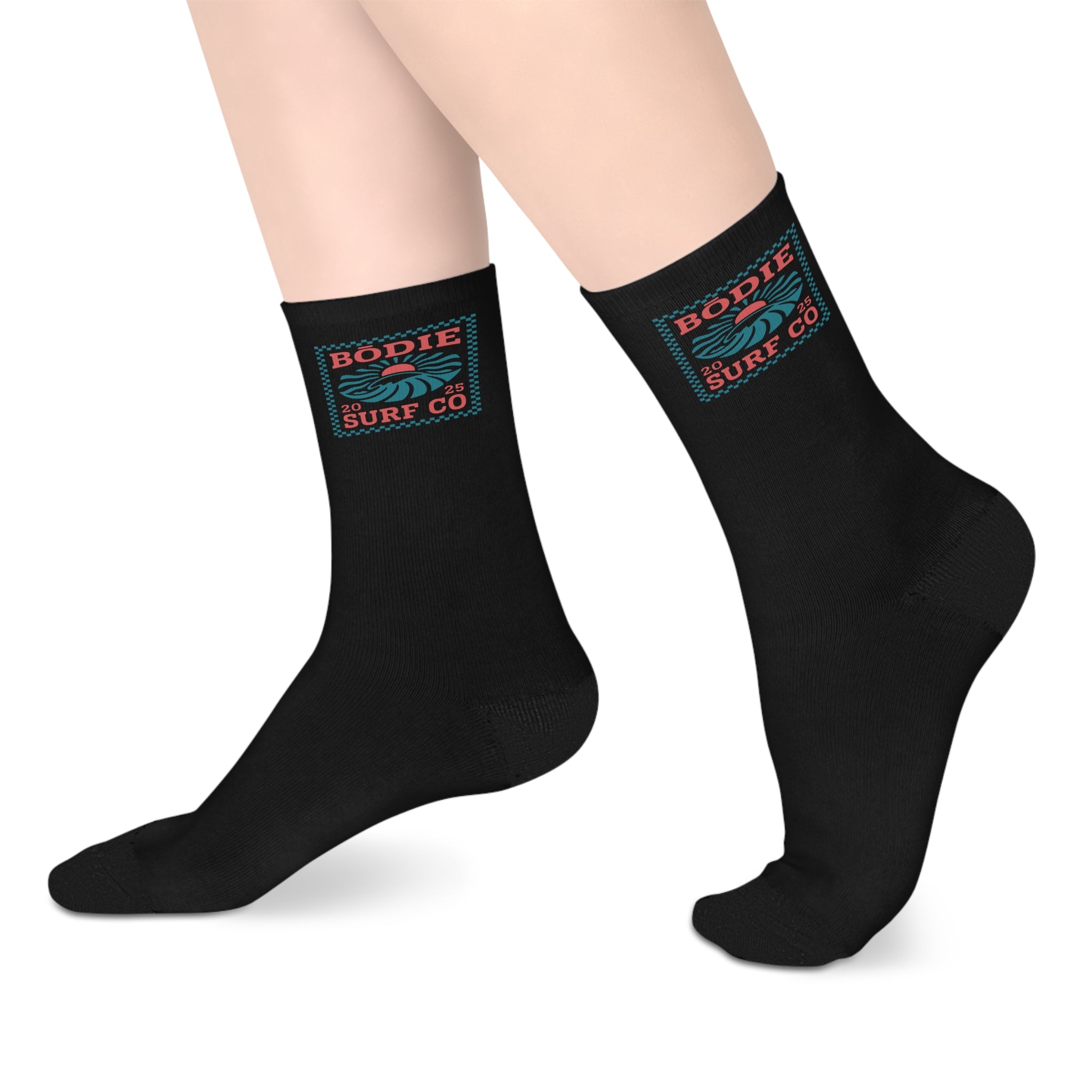 Retro Checkered Mid-Length Socks