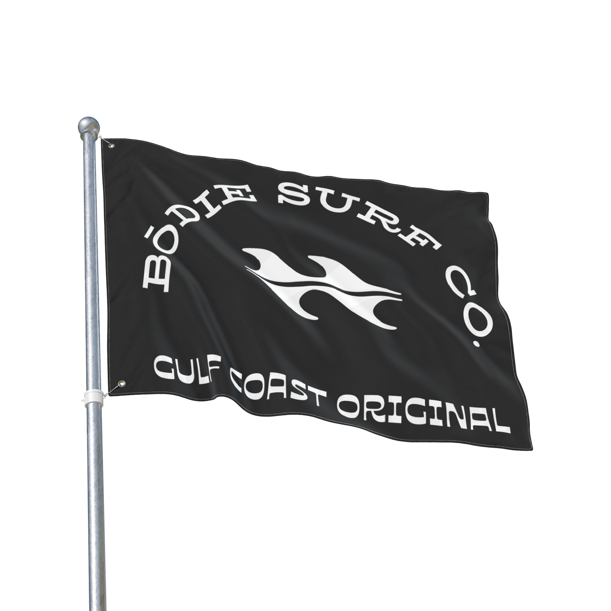 Bōdie Surf Co. Double-Sided Flag – Gulf Coast Original Surf Logo