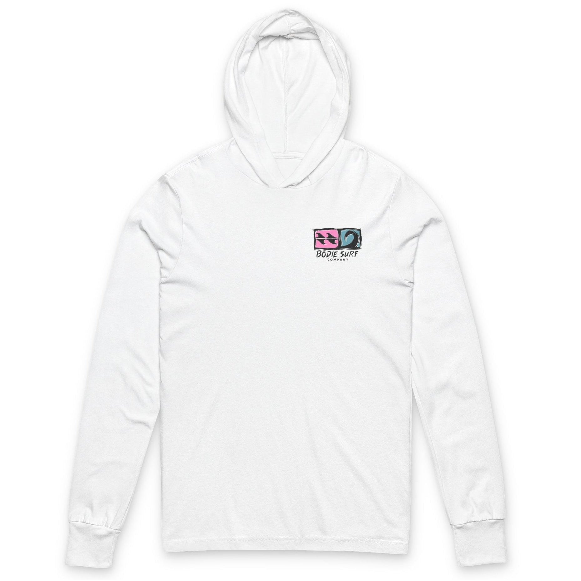 Logo & Wave Hooded Long Sleeve Tee