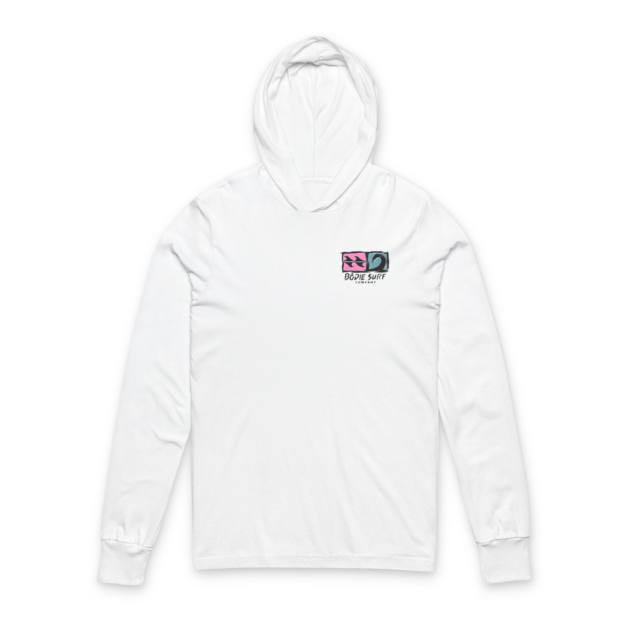 Bōdie Logo &amp; Wave Hooded Long Sleeve Tee