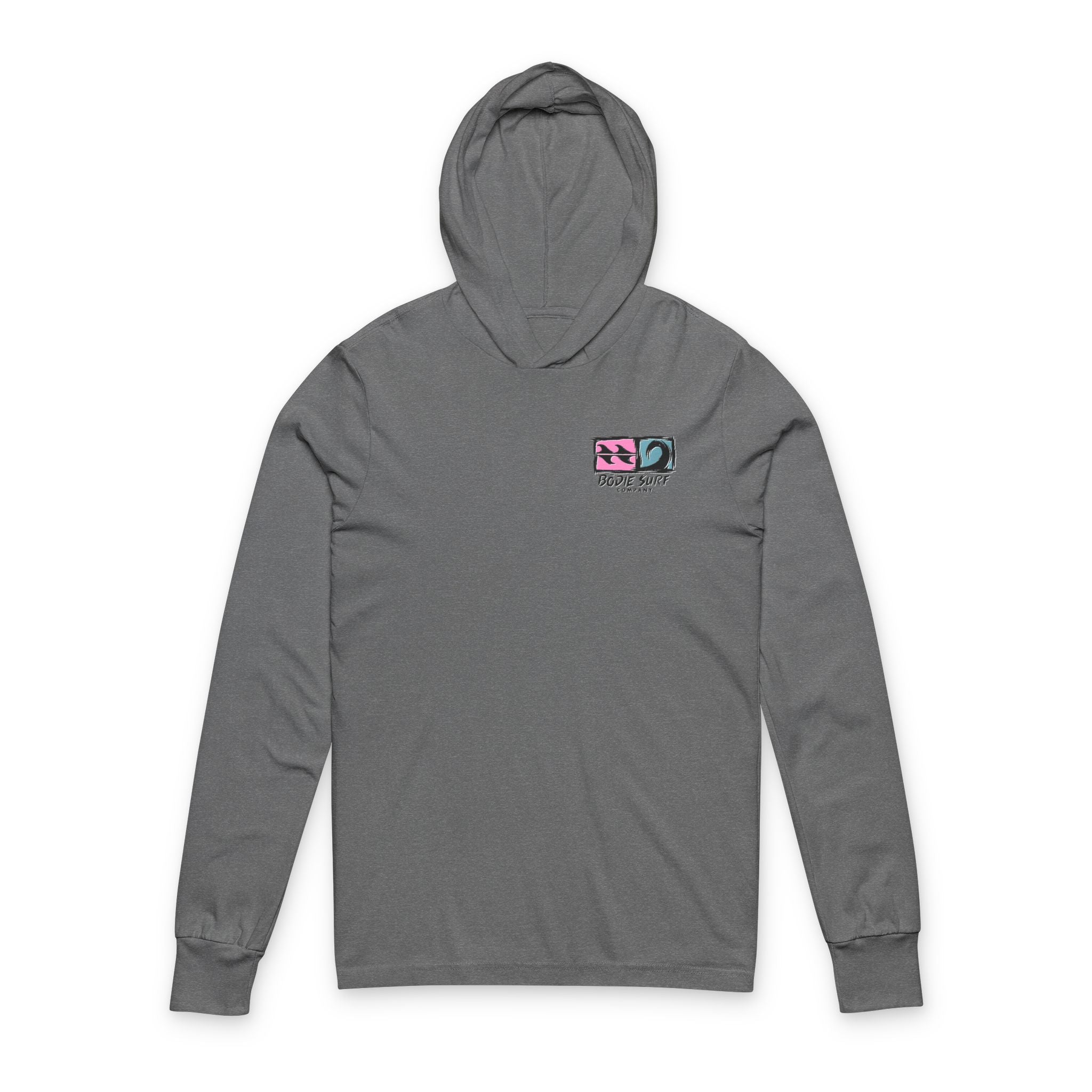 Logo & Wave Hooded Long Sleeve Tee