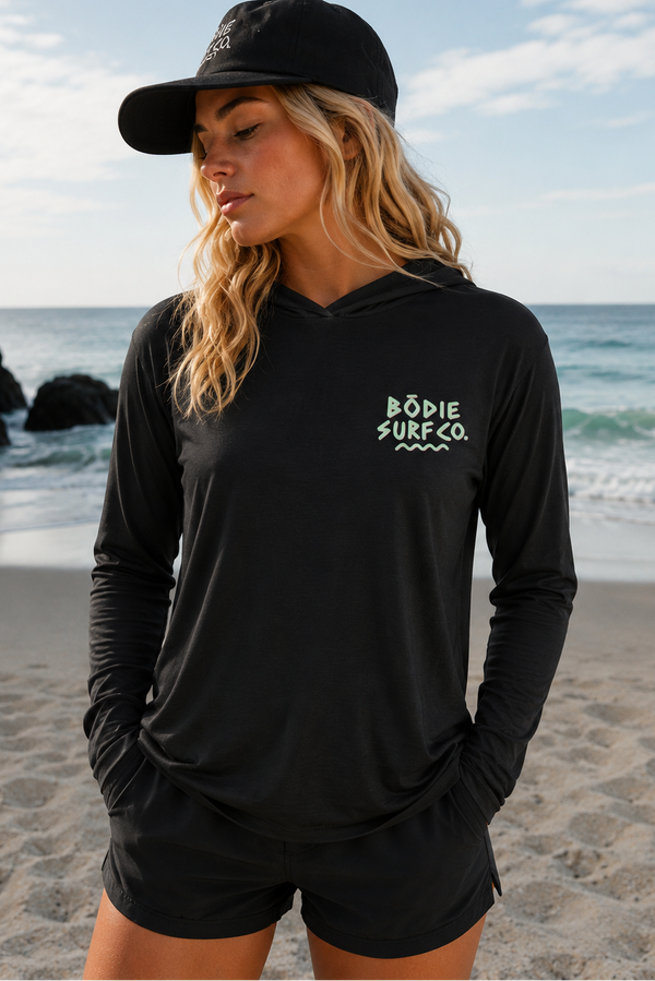 Retro Bōdie Surf Co. Hooded Long Sleeve Tee