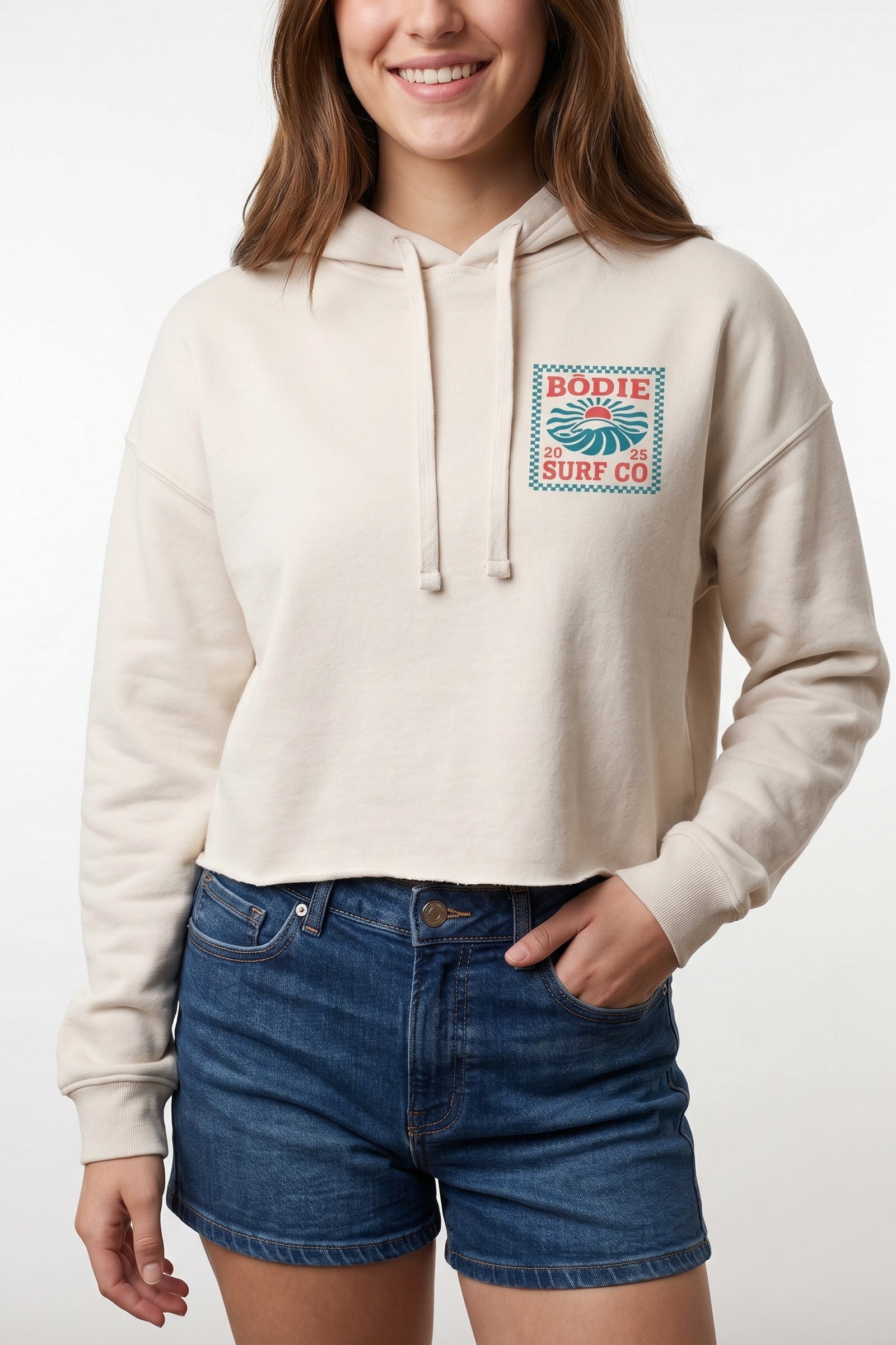 Checkered crop hoodie
