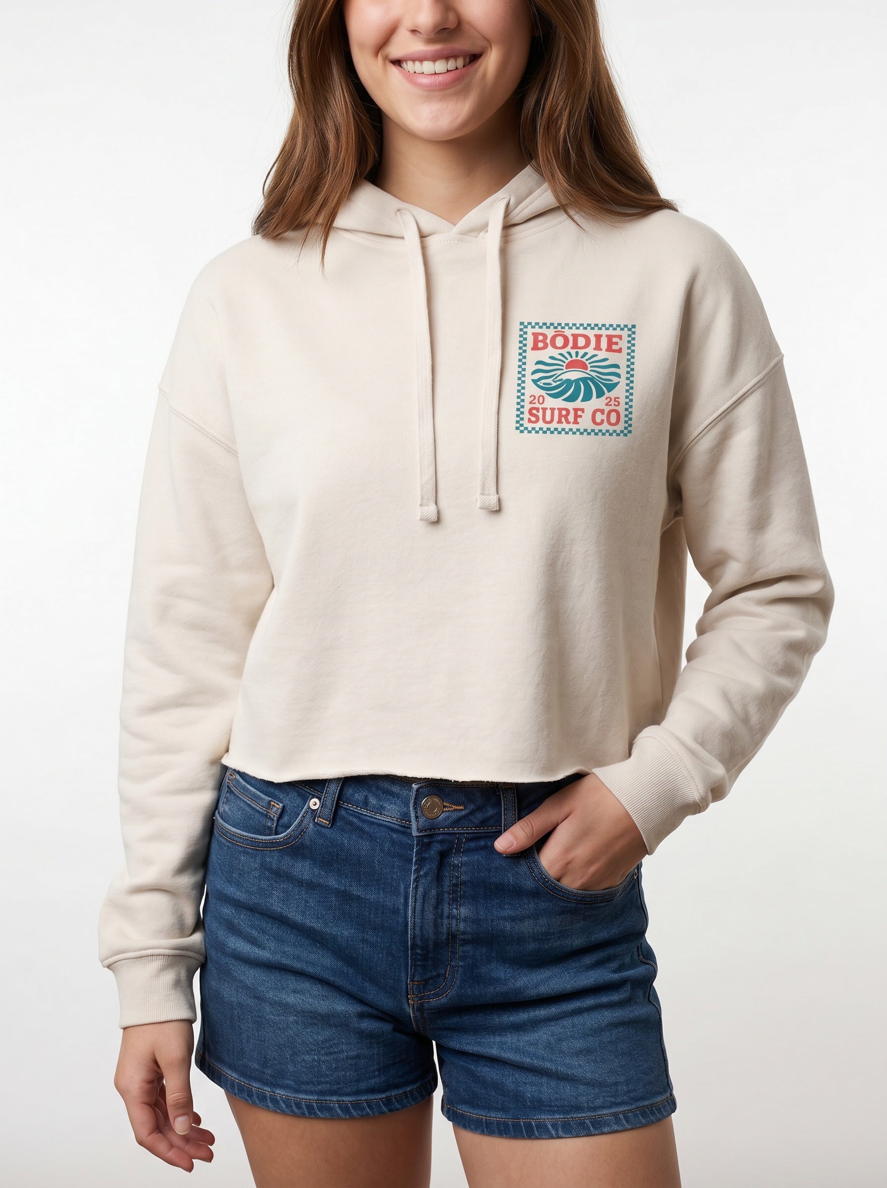 Checkered crop hoodie