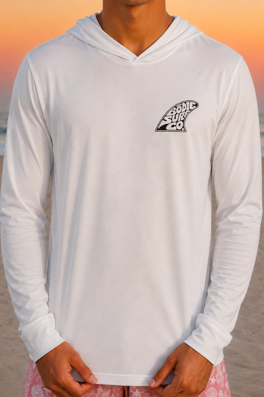 Retro Fin Hooded Long Sleeve Tee