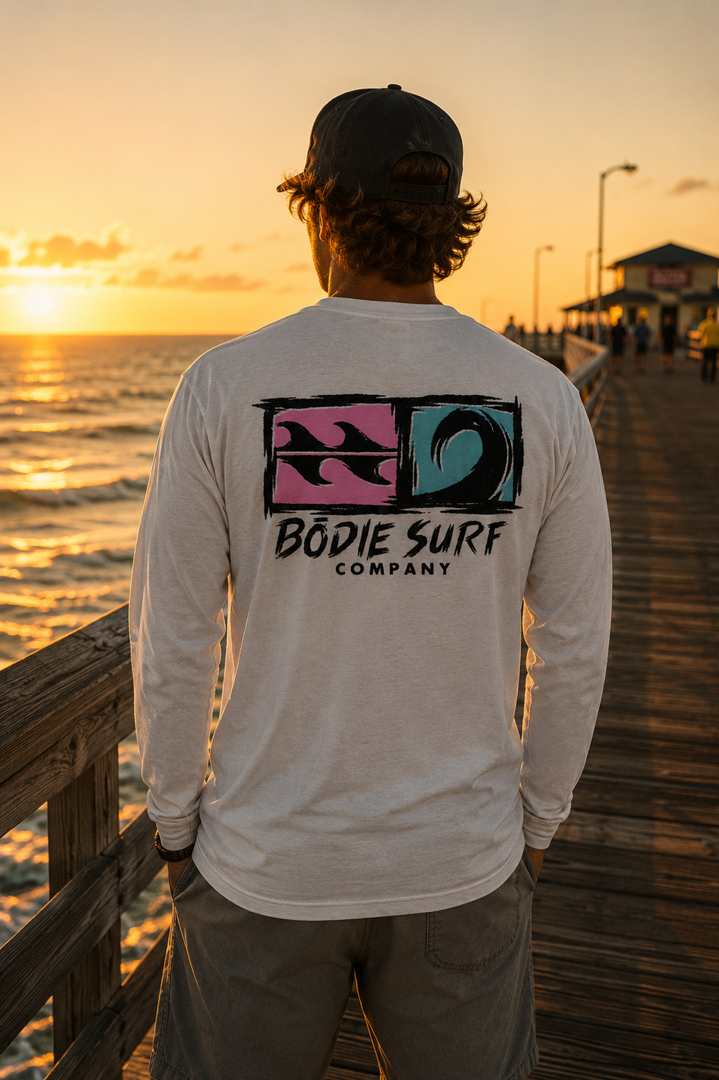 Logo & Wave Long Sleeve Tee