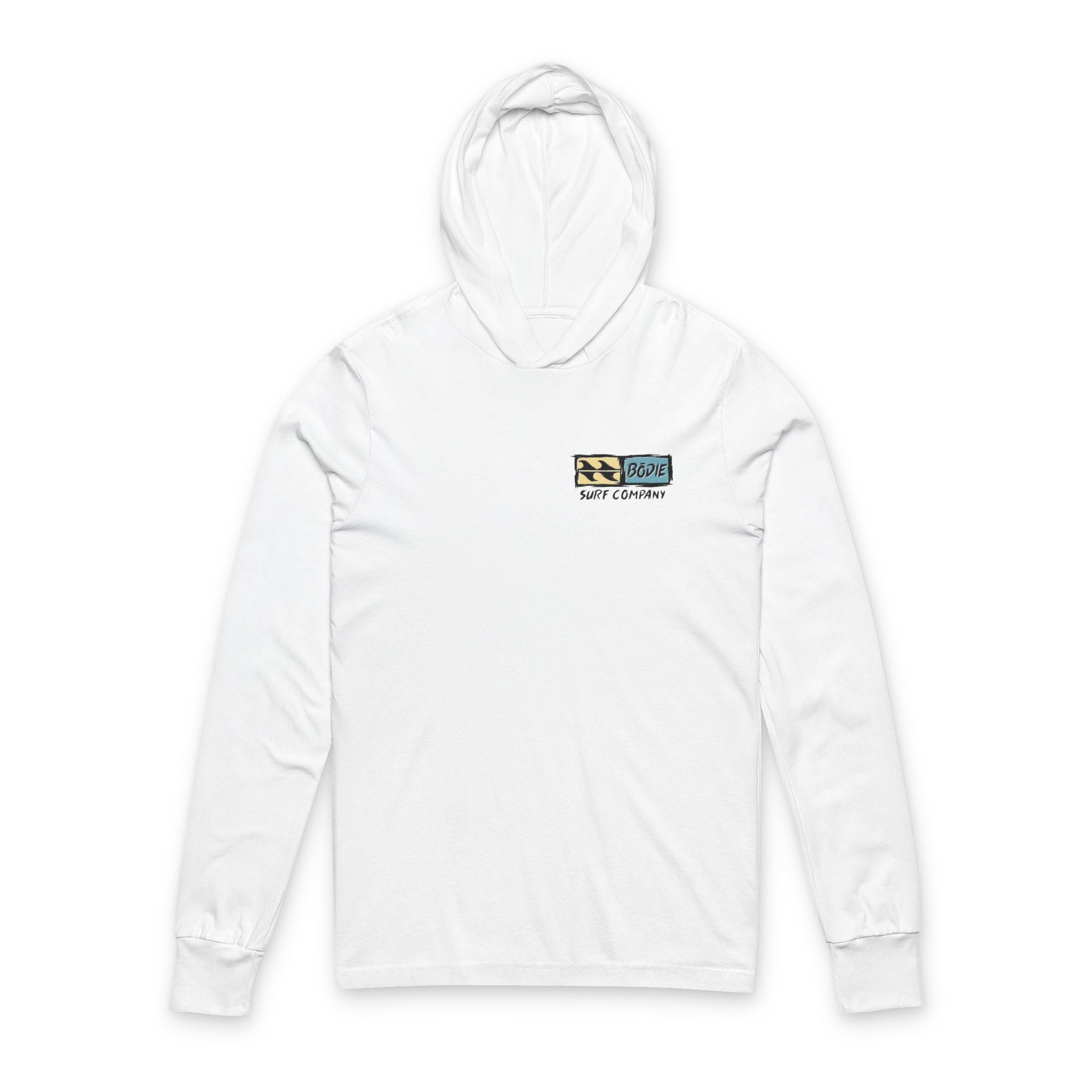 Bōdie Distressed Logo Hooded Long Sleeve Tee