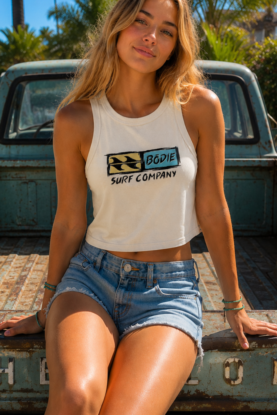 Distressed Logo Womens Tank Top