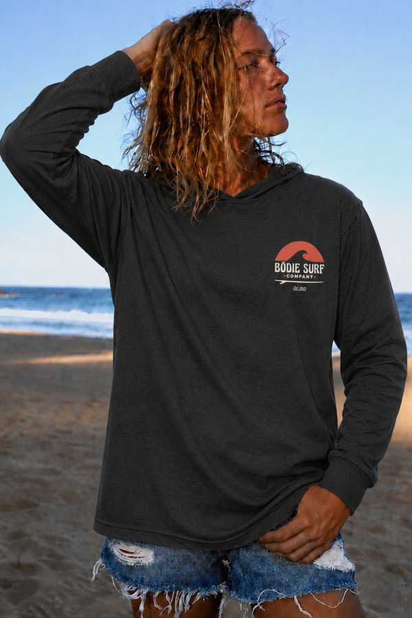 Red Sunset Hooded Long Sleeve Tee