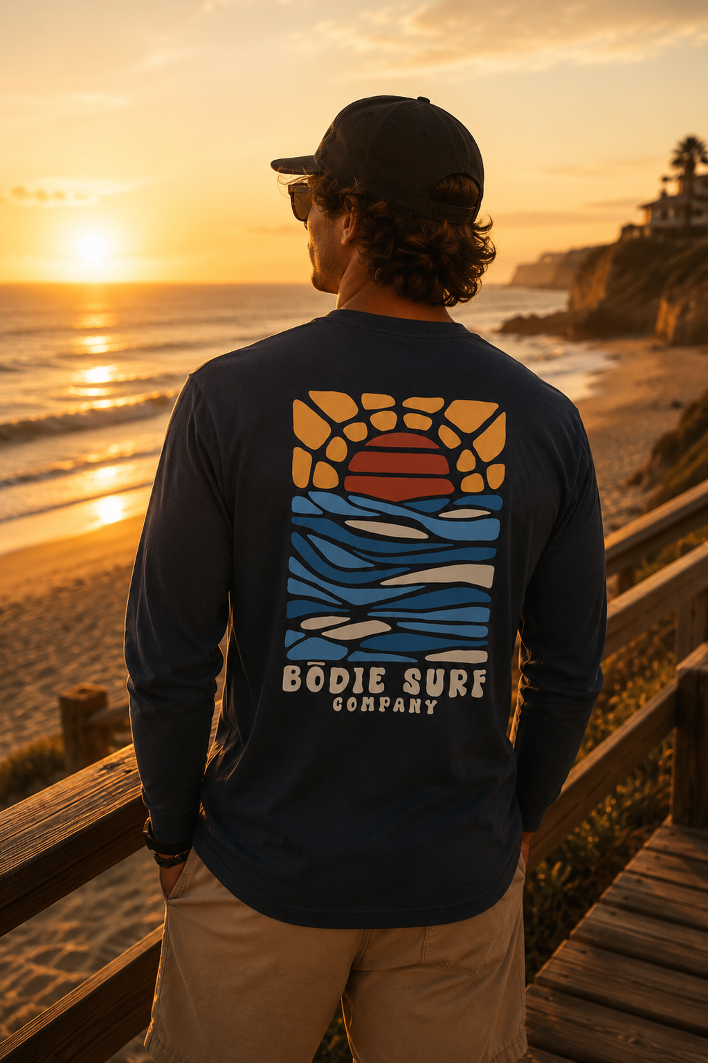 Abstract Sun Long Sleeve Tee