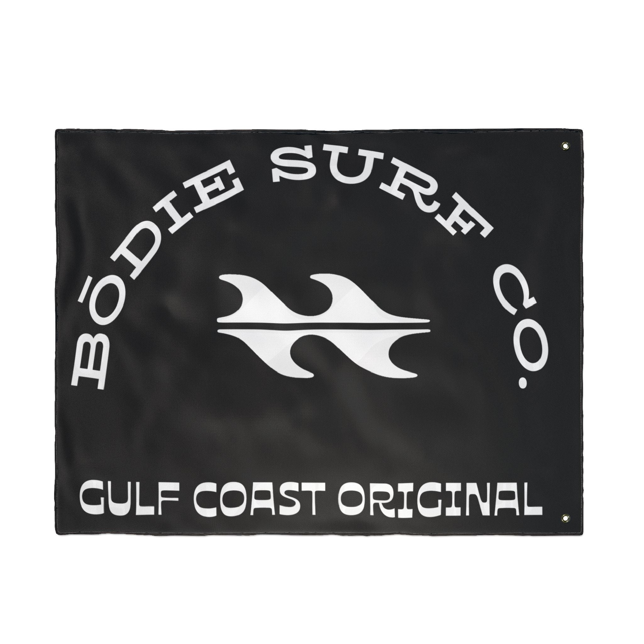 Bōdie Surf Co. Double-Sided Flag – Gulf Coast Original Surf Logo