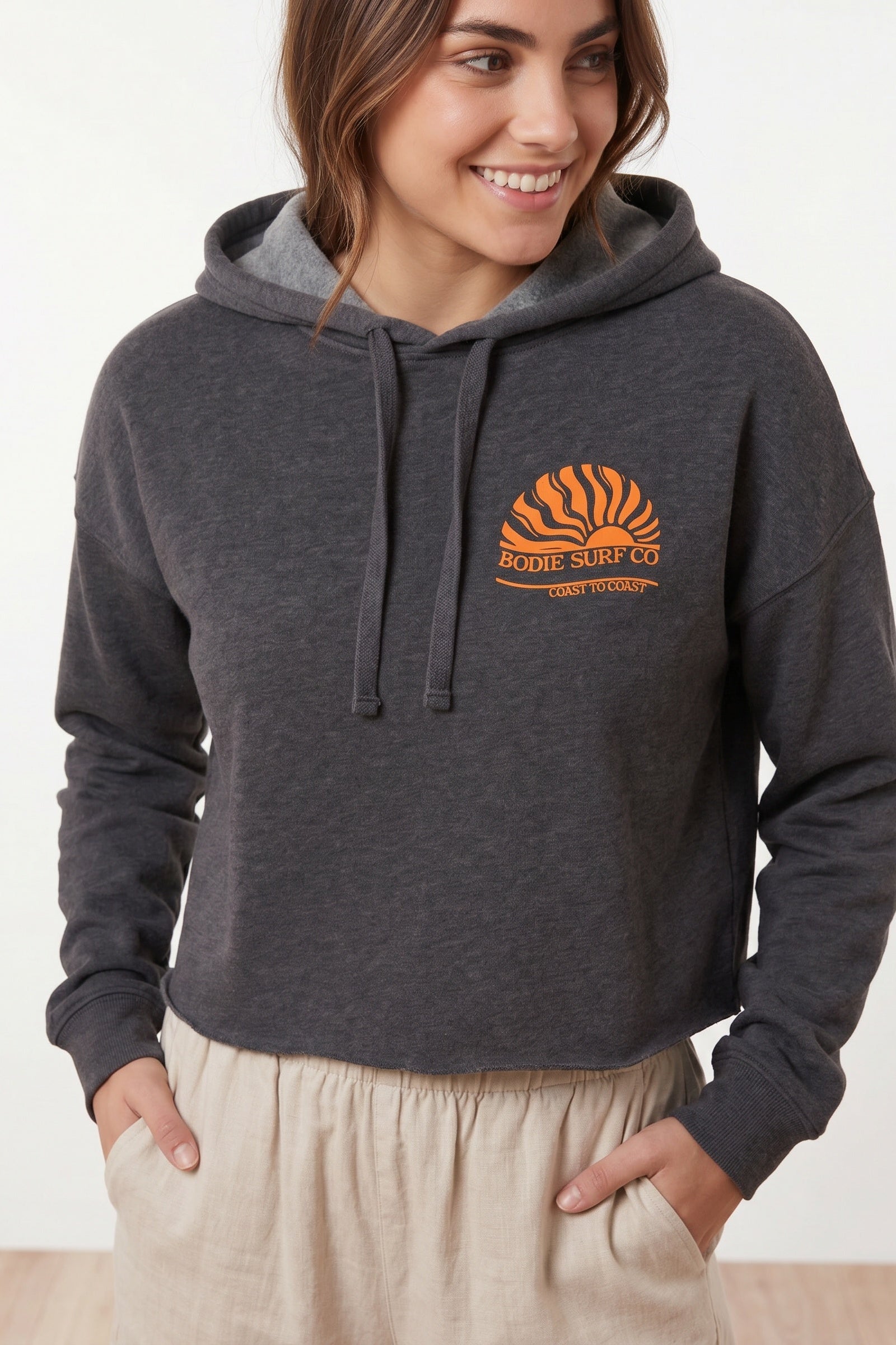 Coast to Coast womens cropped hoodie