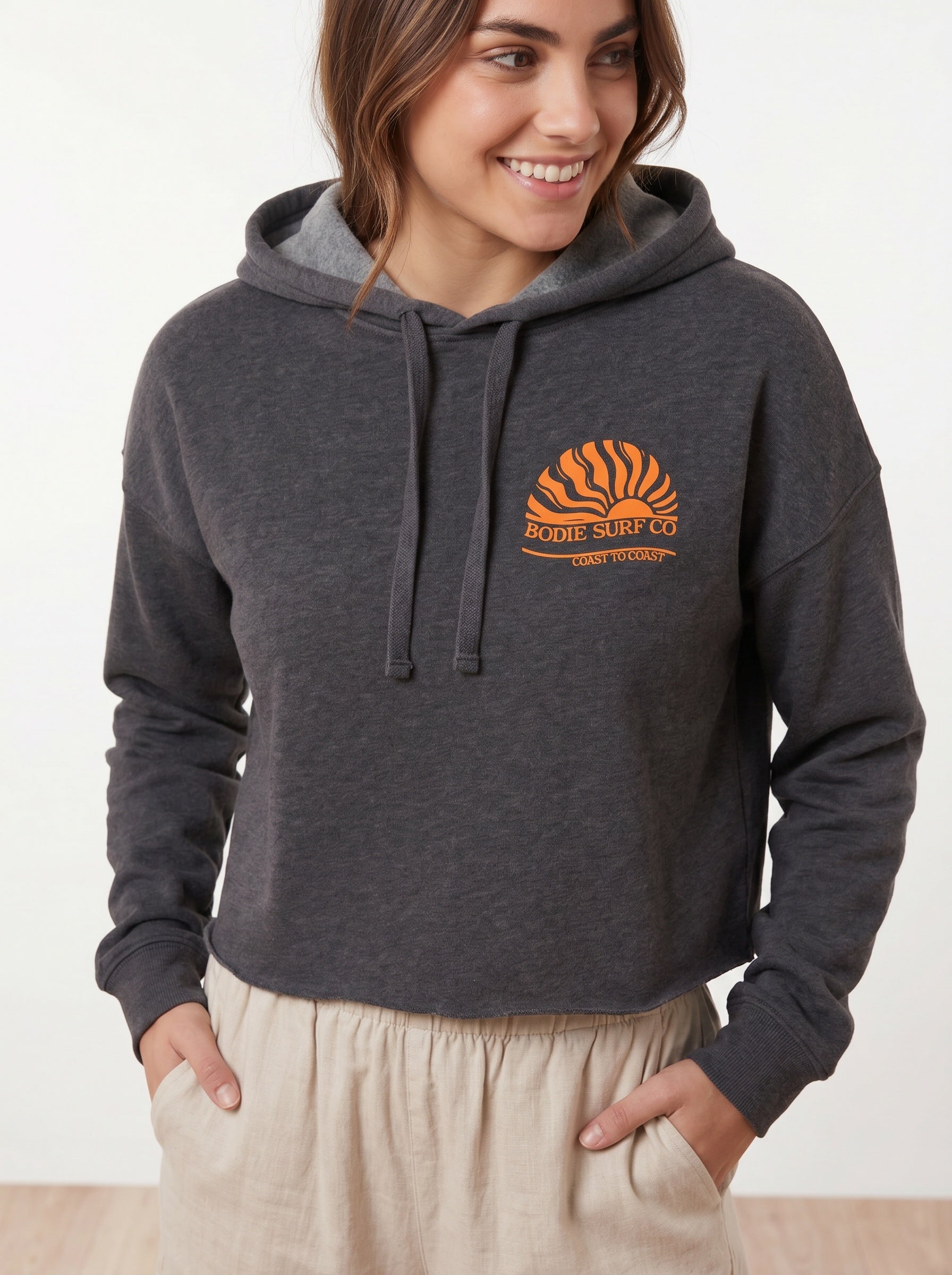 Coast to Coast womens cropped hoodie