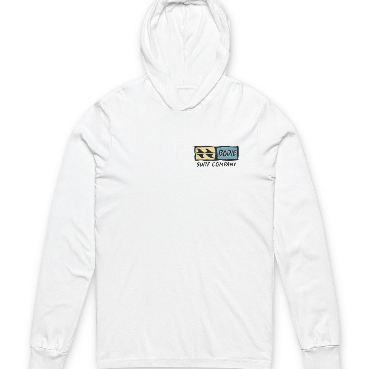 Bōdie Distressed Logo Hooded Long Sleeve Tee