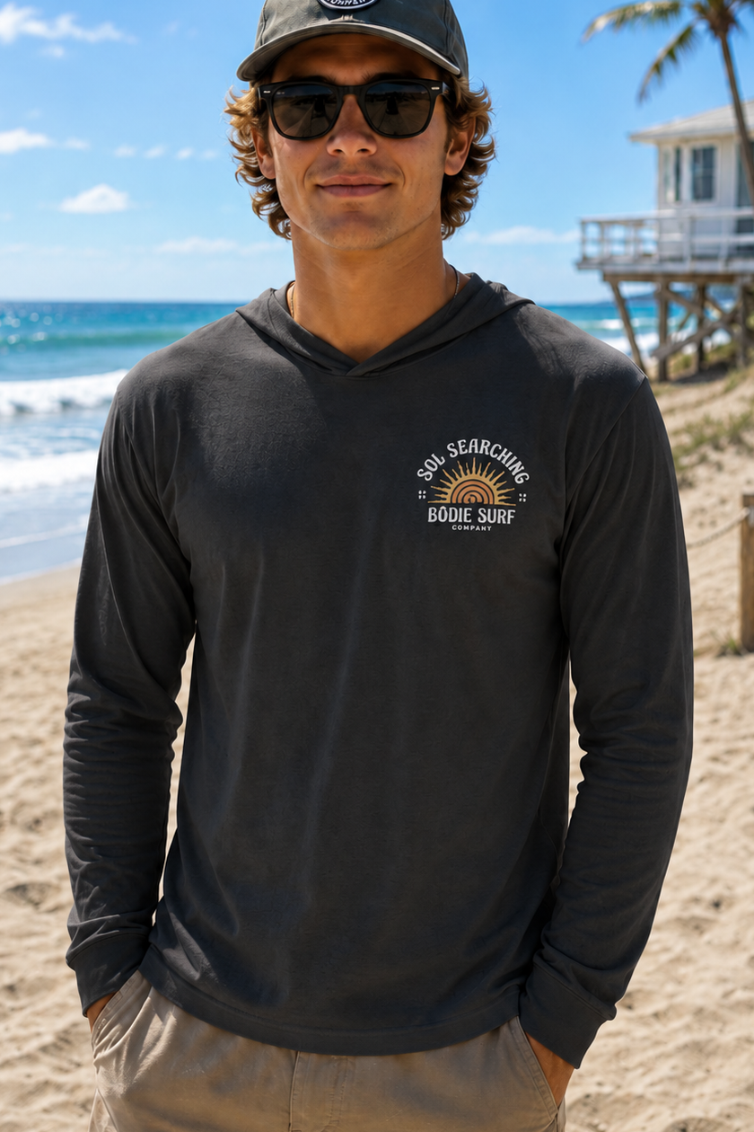 Sol Searching Hooded Long Sleeve Tee