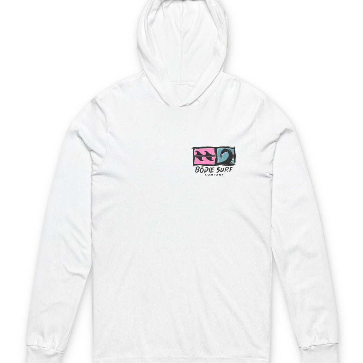 Bōdie Logo &amp; Wave Hooded Long Sleeve Tee
