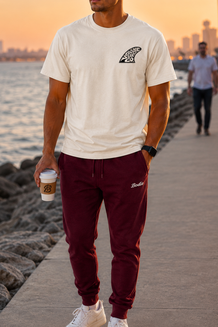 Bōdie Embroidered Unisex fleece sweatpants Maroon