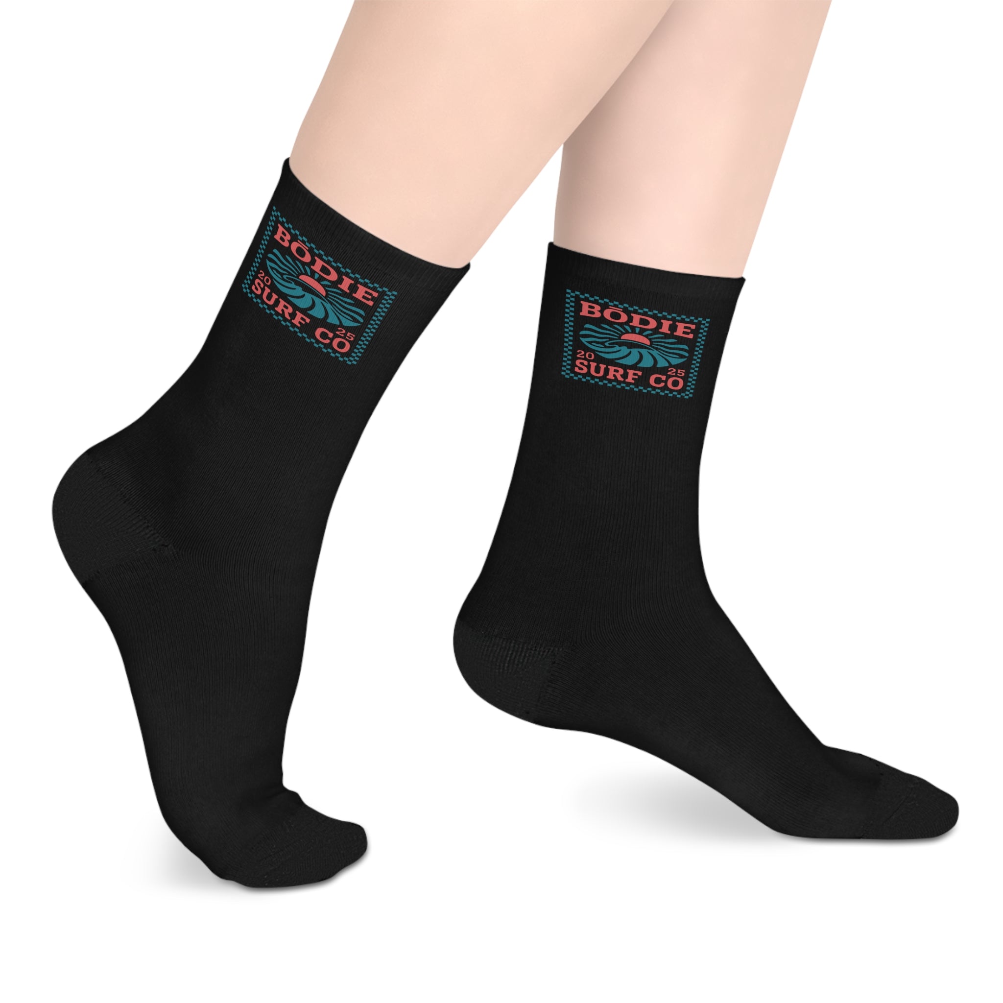 Retro Checkered Mid-Length Socks