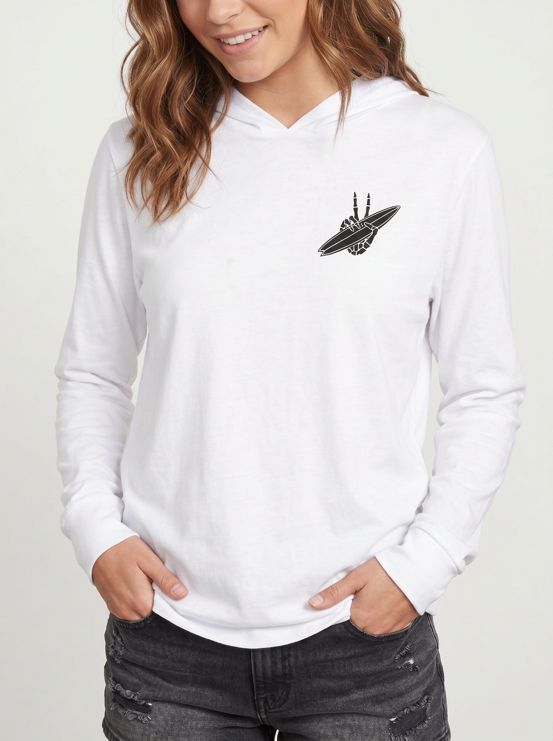 Surf & Peace Hooded Long Sleeve Tee