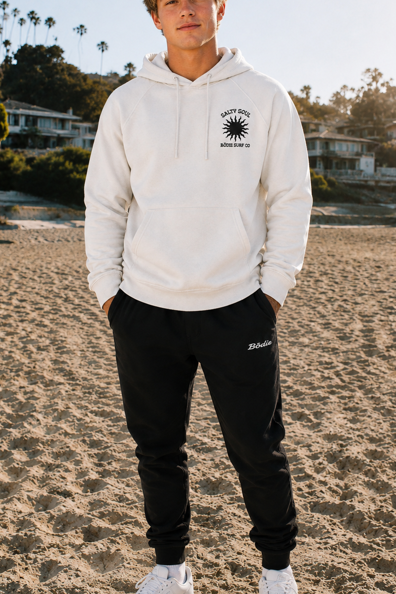 Bōdie Embroidered Unisex fleece sweatpants Black