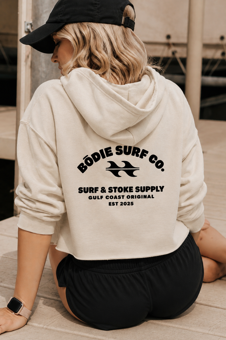 Bodie Surf and Stoke Cropped Hoodie
