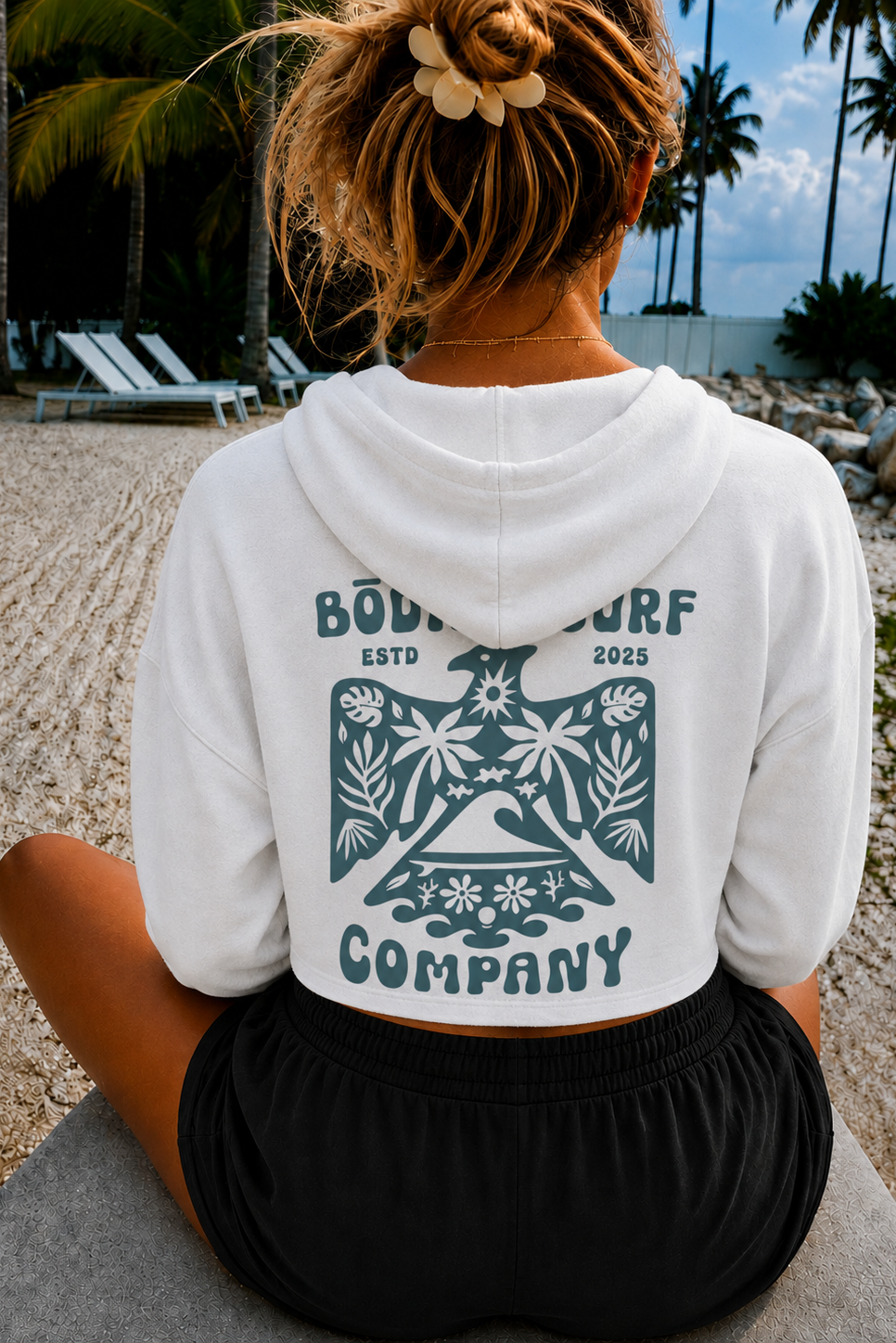 Painted Bird Crop Hoodie
