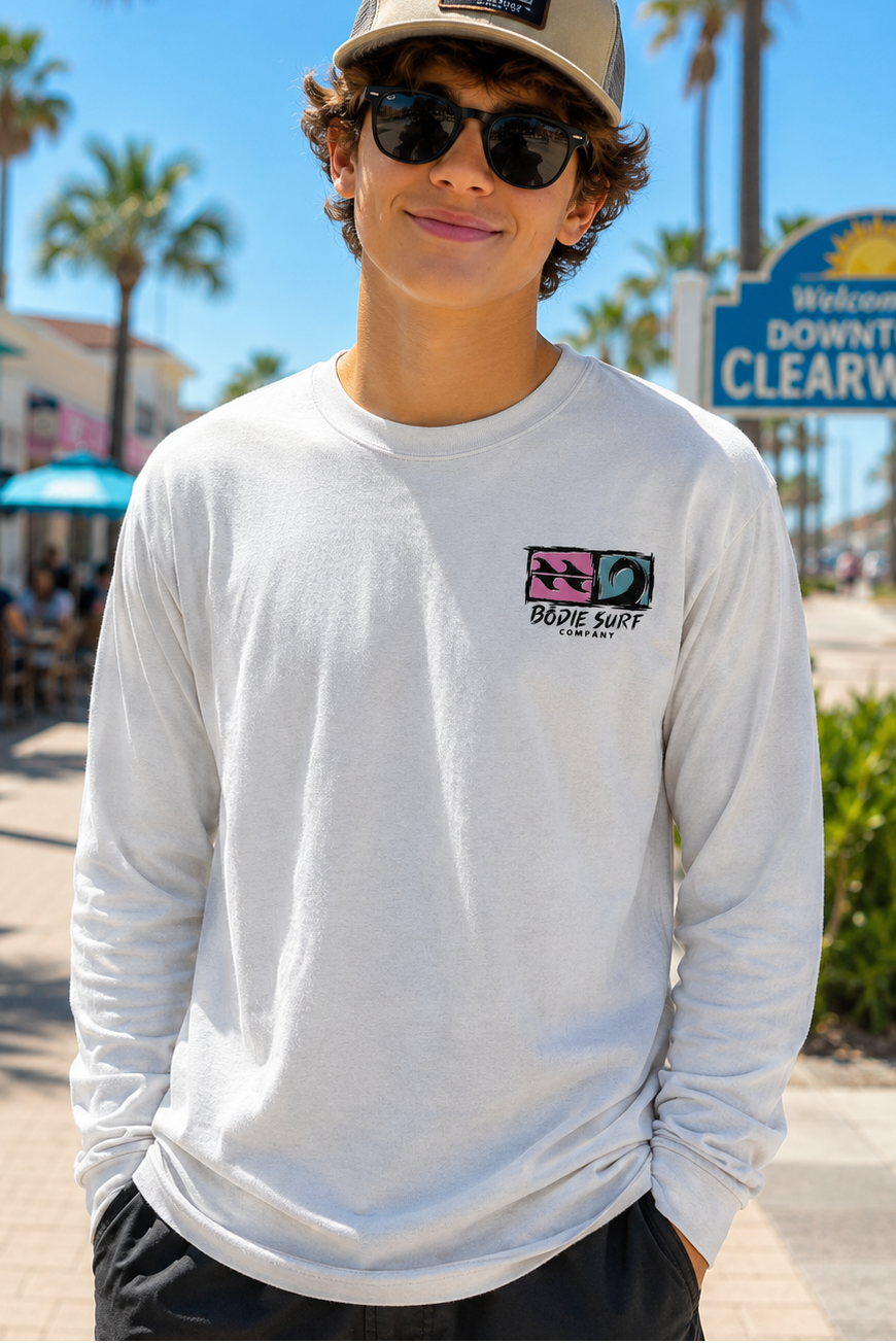 Logo &amp; Wave Long Sleeve Tee