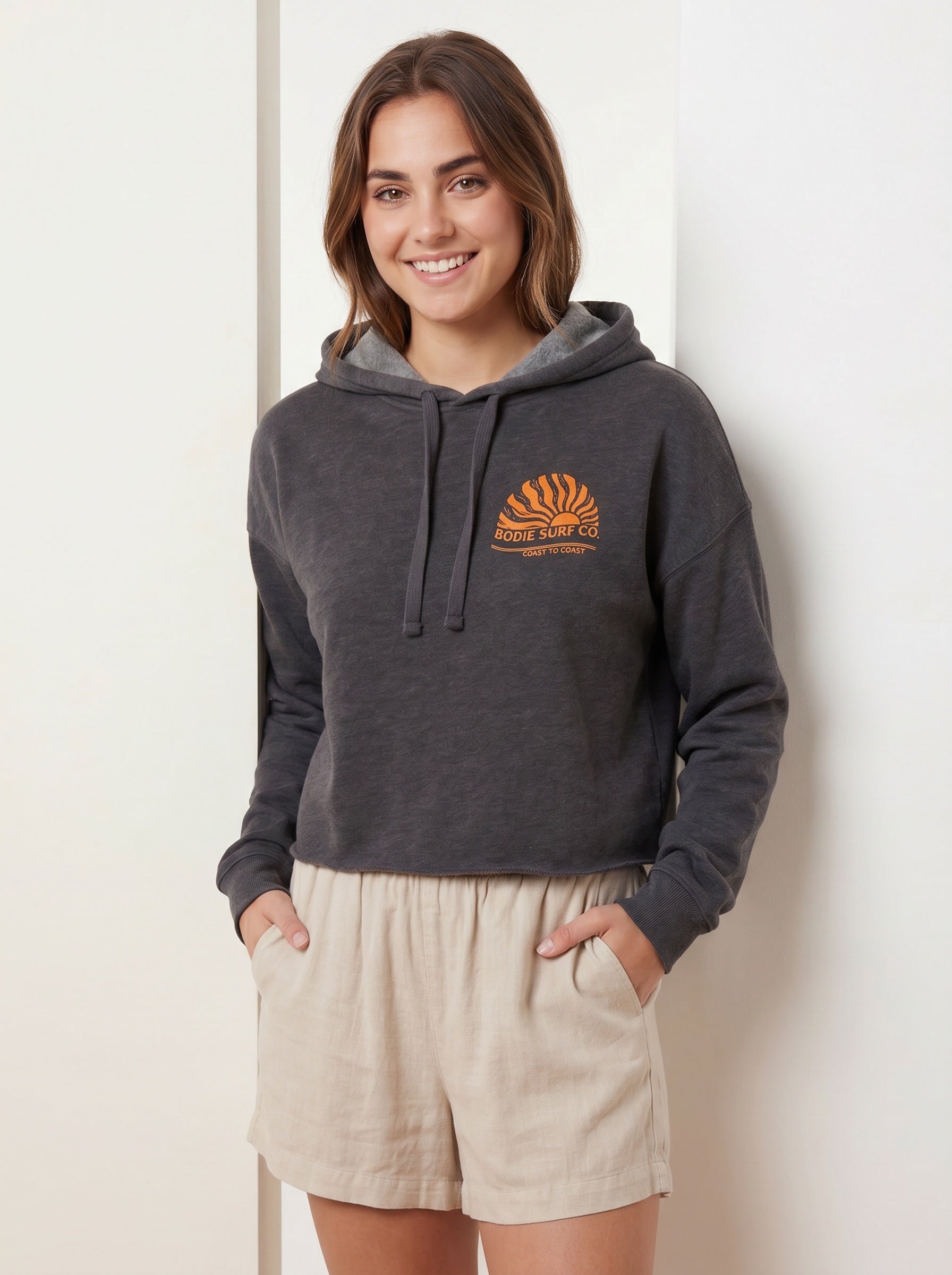 Coast to Coast womens cropped hoodie