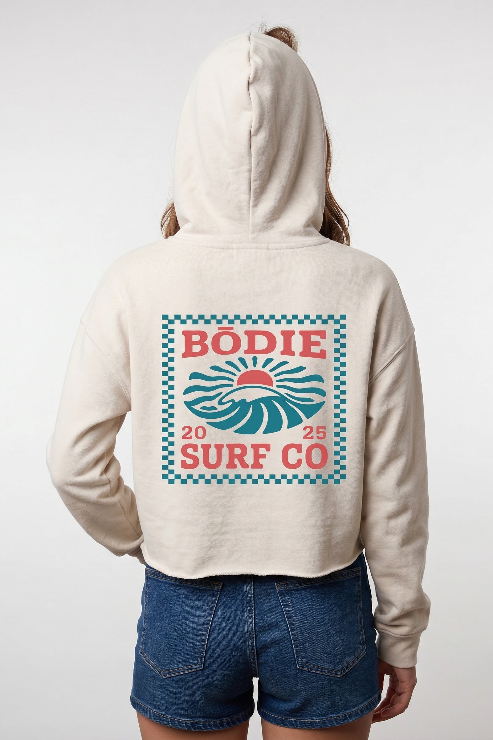 Checkered crop hoodie