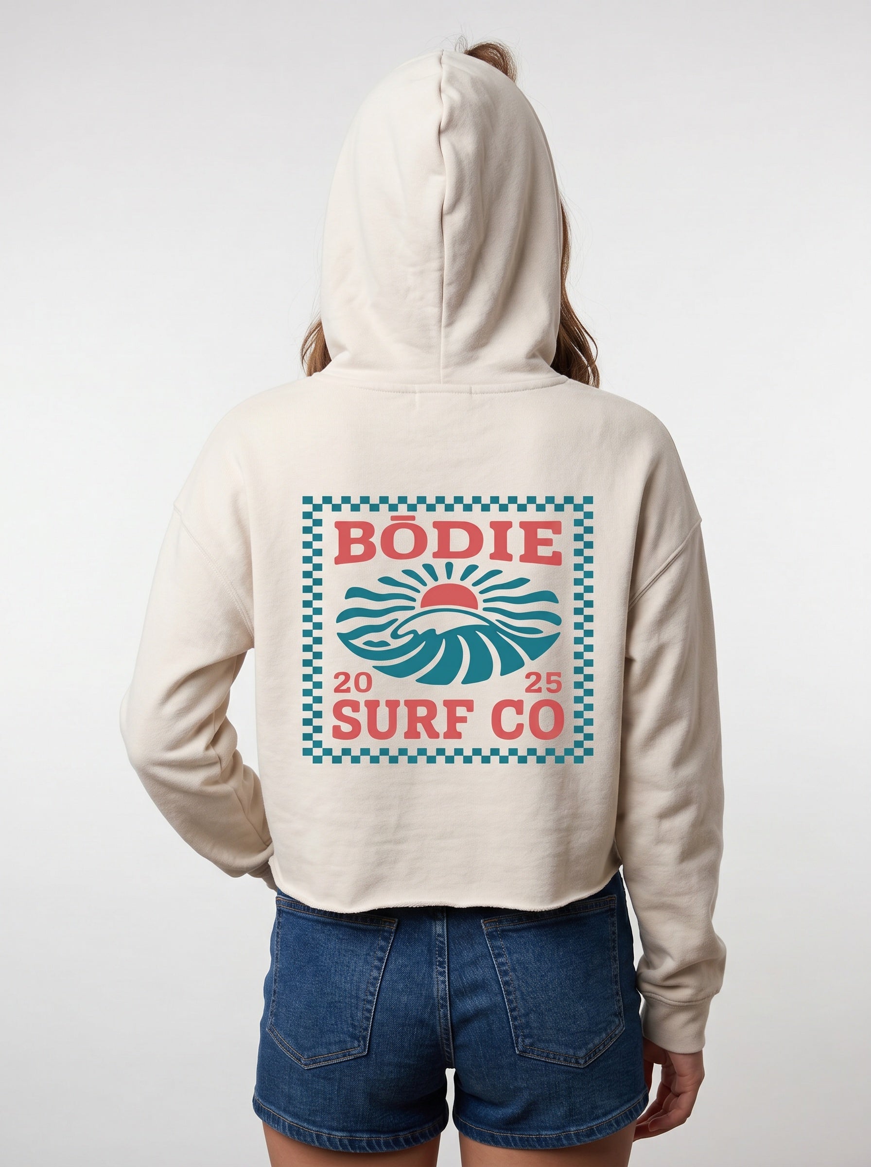 Checkered crop hoodie
