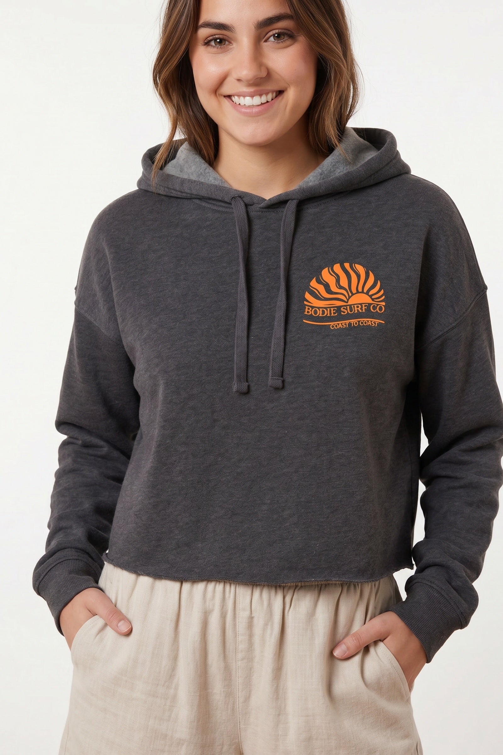 Coast to Coast womens cropped hoodie