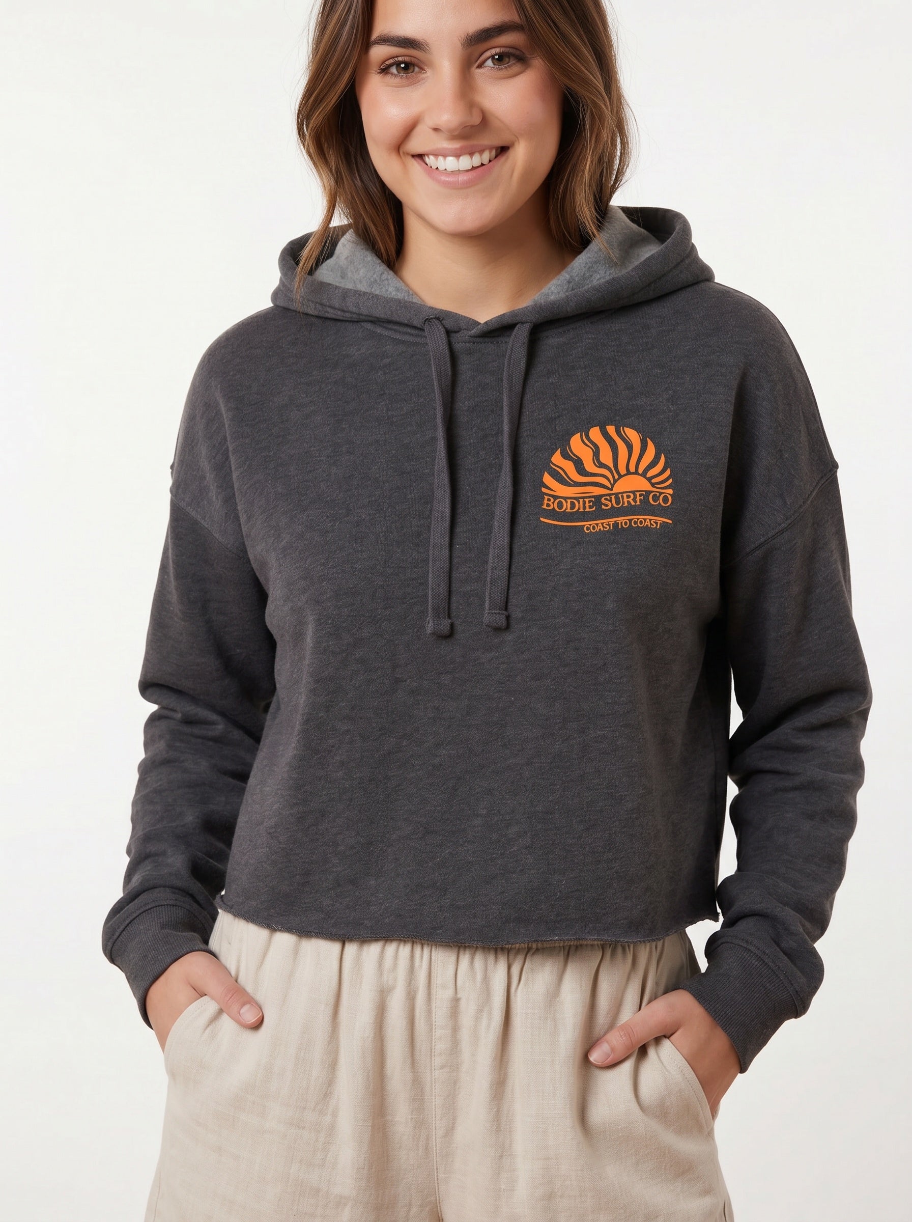 Coast to Coast womens cropped hoodie