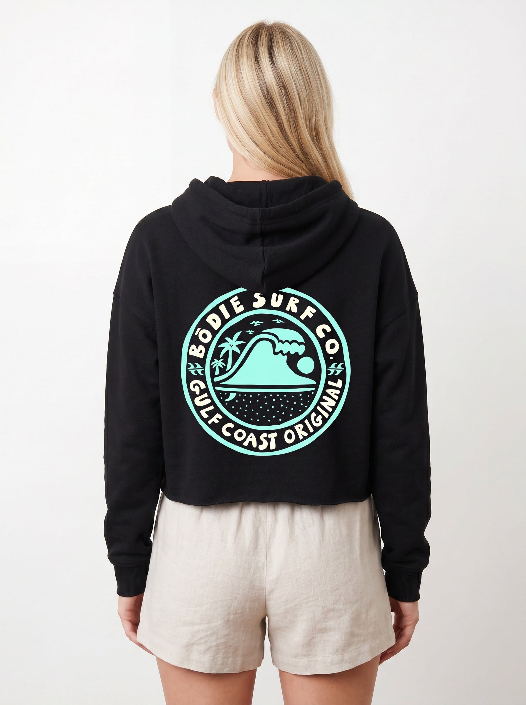 Blue Wave cropped hoodie