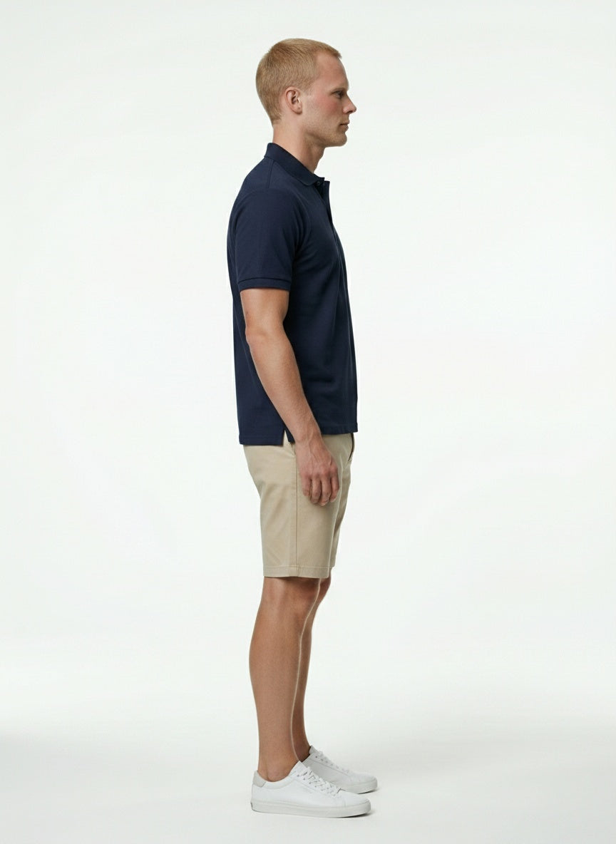 Bōdie Embroidered polo shirt. Navy Blue.