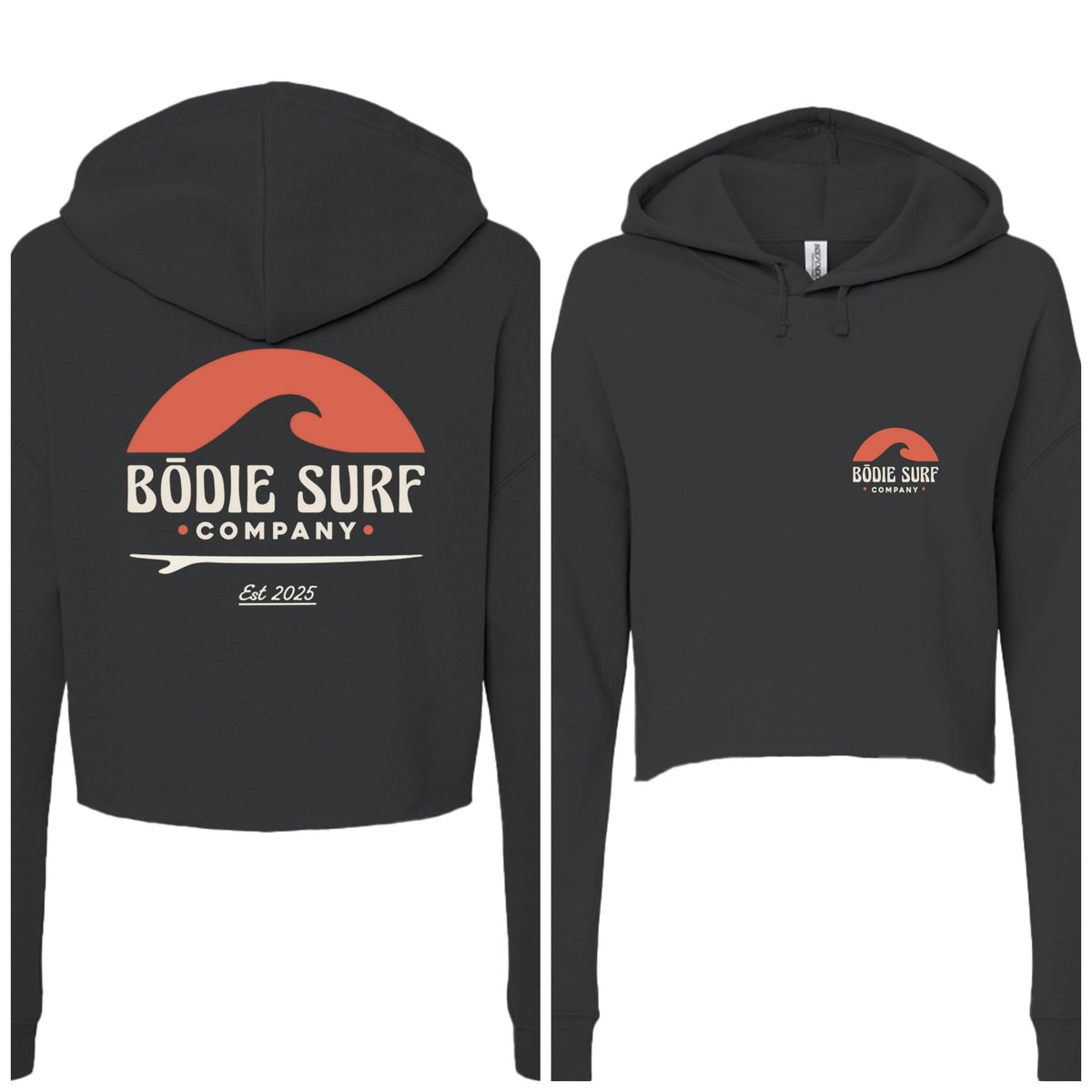 Red Sunset Cropped Hoodie