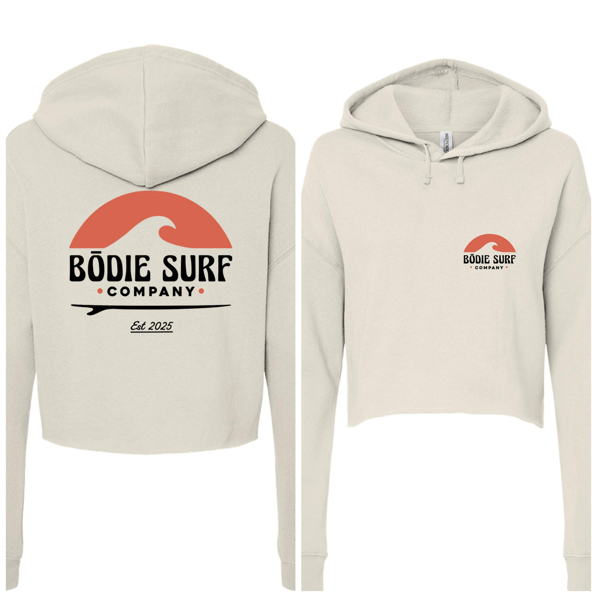 Red Sunset Cropped Hoodie