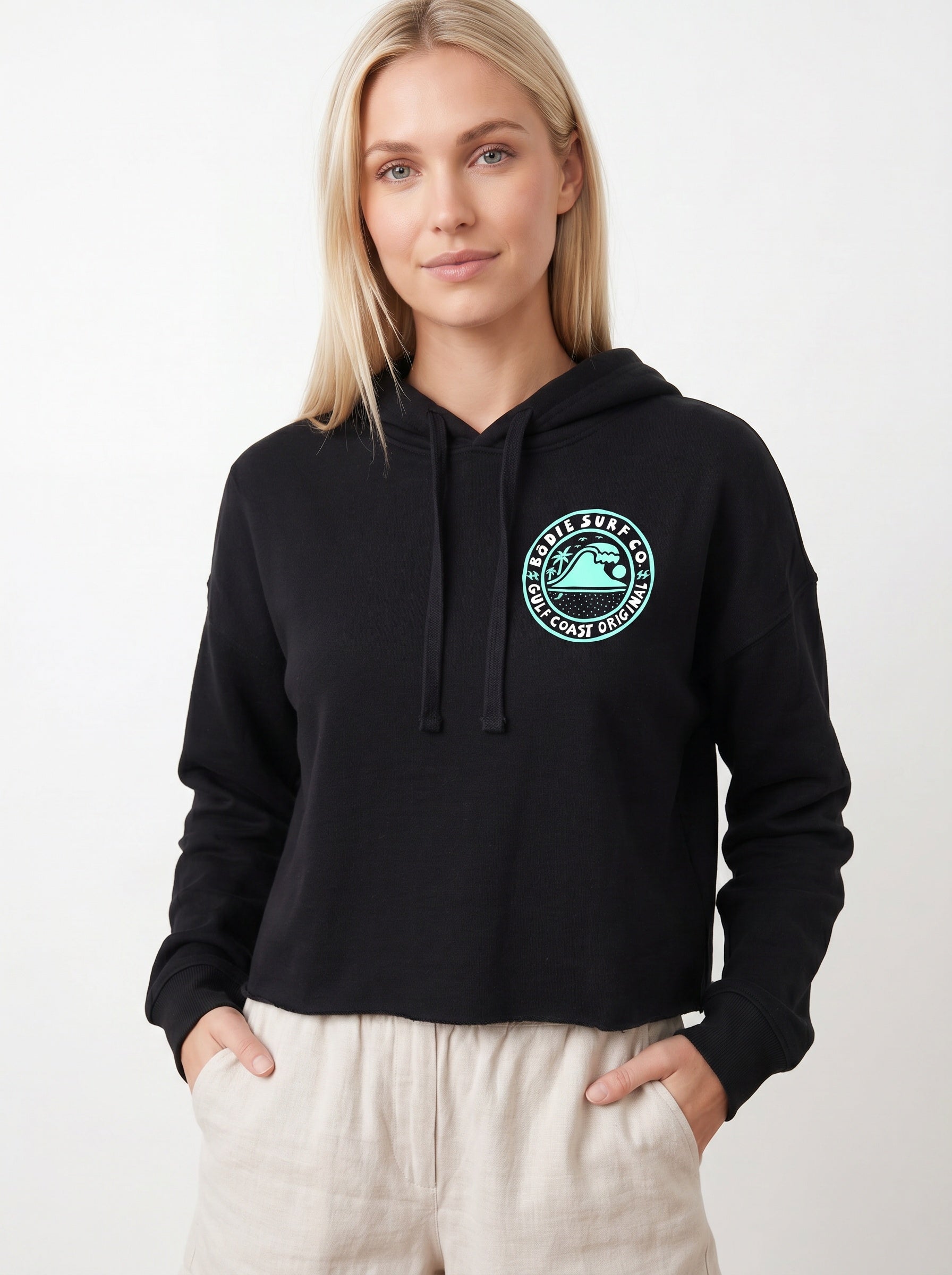 Blue Wave cropped hoodie