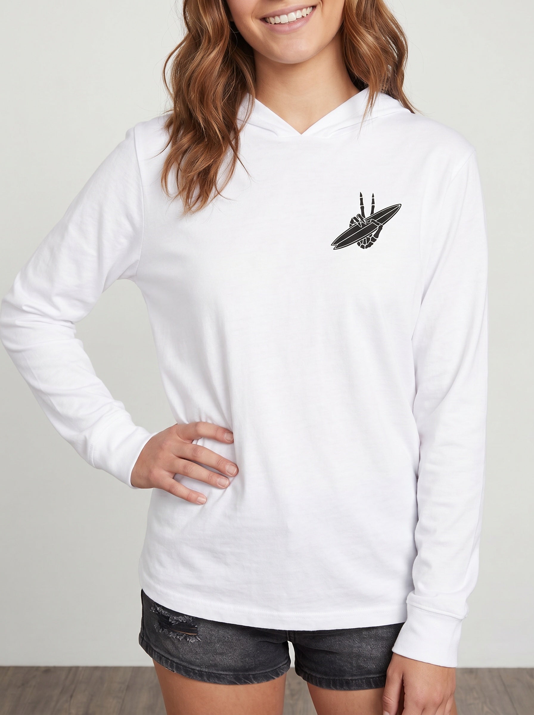 Surf & Peace Hooded Long Sleeve Tee