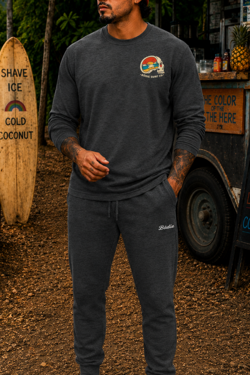 Bōdie Embroidered Unisex fleece sweatpants Charcoal