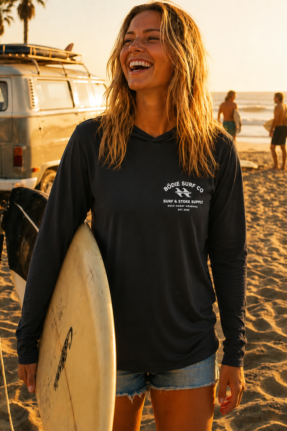 Surf &amp; Stoke Hooded Long Sleeve Tee