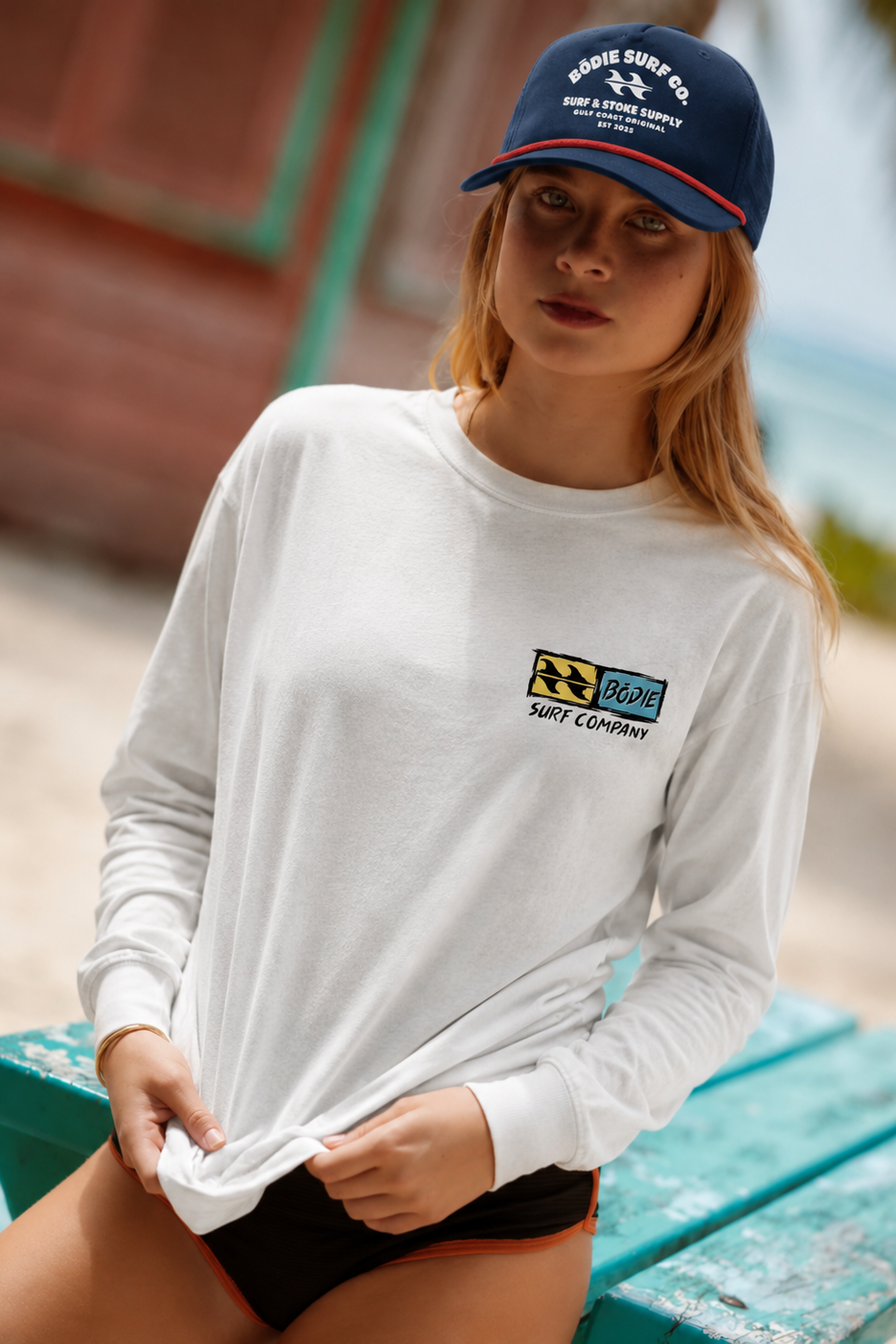Distressed Logo Long Sleeve Tee