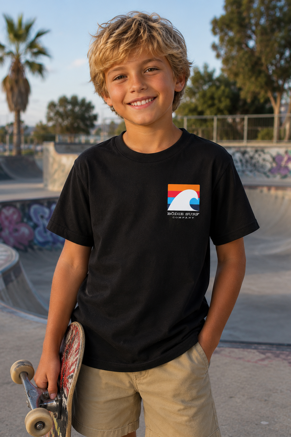 White Wave Youth Tee