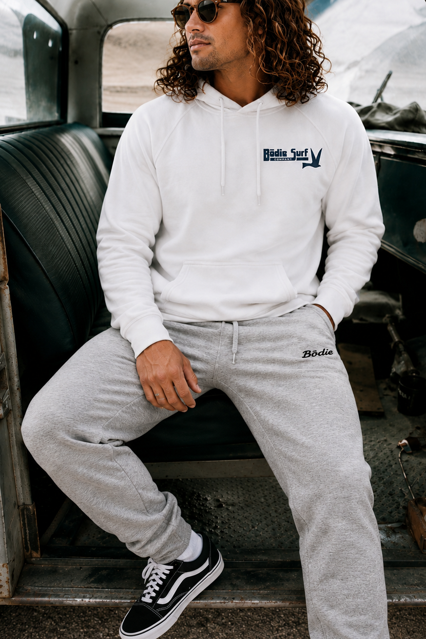 Bōdie Embroidered Unisex fleece sweatpants Grey