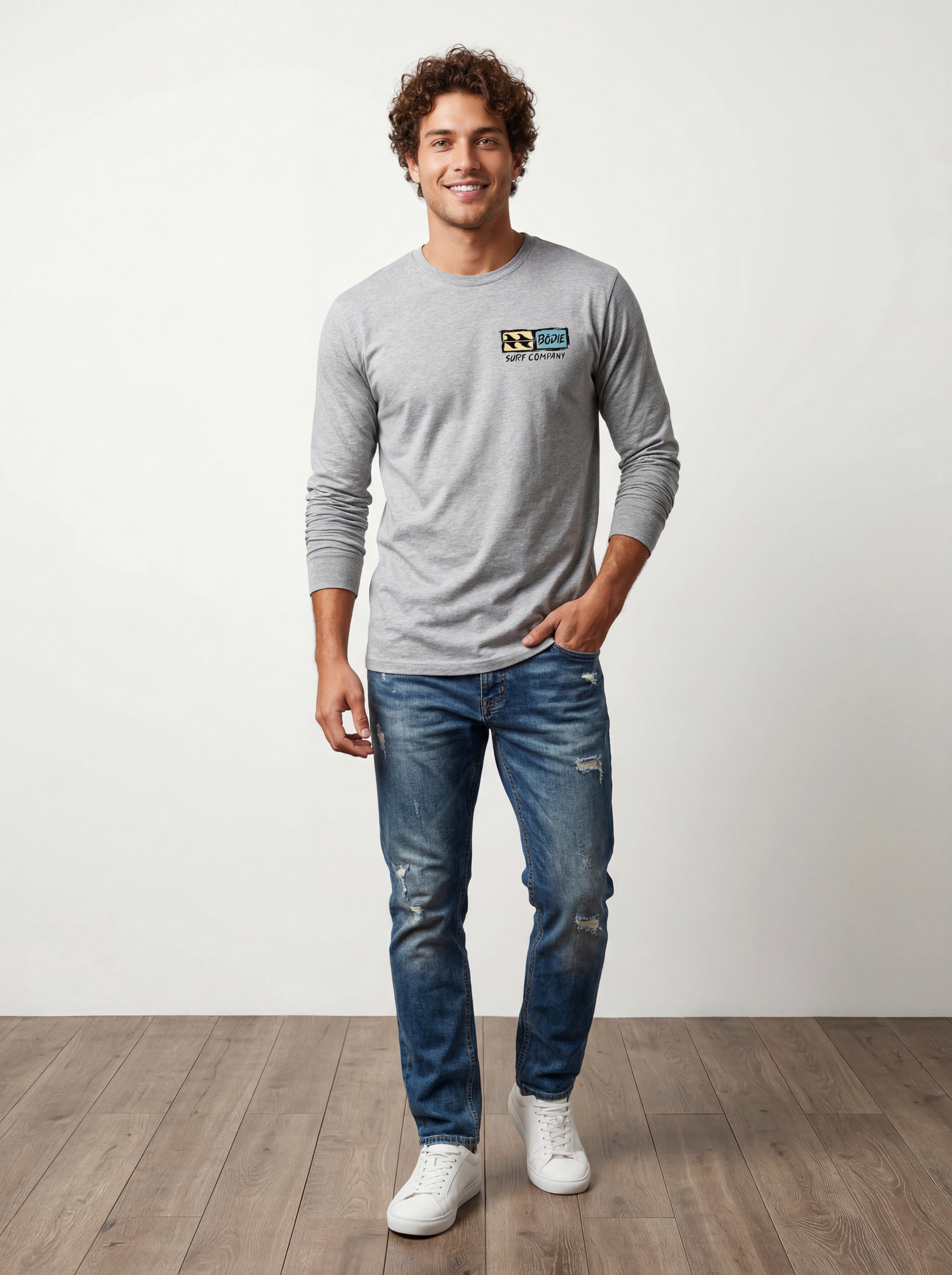 Distressed Logo long sleeve tee